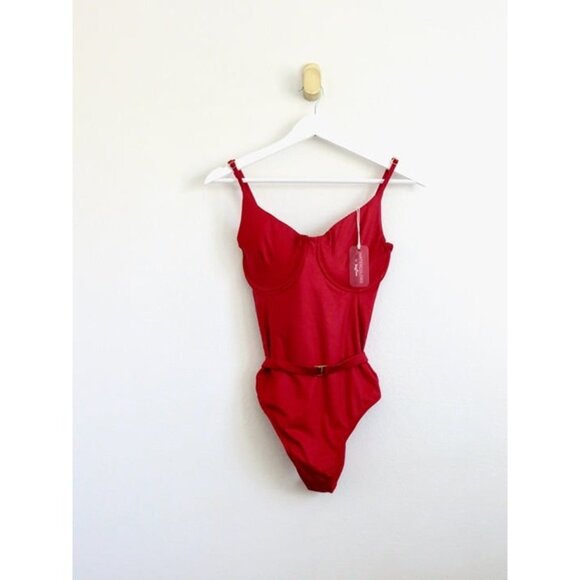 NEW! Kenny Flowers The Cali Underwire One Piece Swimsuit Red SZ L, DD Cup - Picture 7 of 11